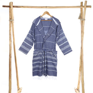 Bata de Baño Turca Unisex de Lujo, 100% Algodón, con Capucha, Diseño a Rayas, Tallas Grandes, Venta al por Mayor, Liquidación, para Hombre y Mujer - Product Image 1