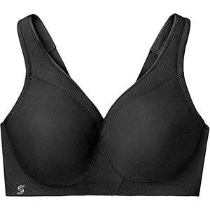 Sujetador Deportivo Reversible Transpirable de Talla Grande con Patrón Sólido, Soporte Alto y Logotipo Frontal para Fitness - Product Image 1