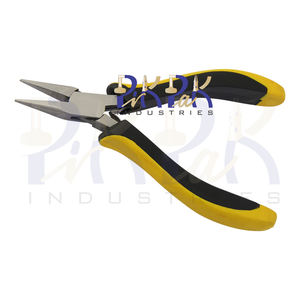 Alicates de punta de cadena de 133mm con mandíbulas lisas, mangos ergonómicos amarillos negros de resorte para prensar, fabricación de joyas de pesca y manualidades DIY - Product Image 2