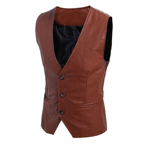 Gilet en cuir souple de haute qualité pour hommes, fait sur mesure pour une maximisation optimale du port, respirant, style décontracté pour l'hiver, bouton de saison - Product Image 1