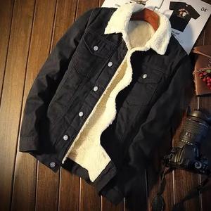 Veste d'hiver à carreaux en flanelle doublée de laine pour hommes avec bouton veste à capuche à manches longues pulls pour hommes manteau veste de style moto - Product Image 4