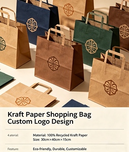 Sacs de courses en papier kraft personnalisés avec poignées torsadées, recyclables, style classique pour les entreprises et la vente au détail - Product Image 2