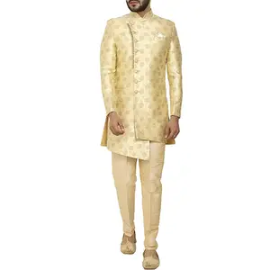 Hot Koop Indian Designer Laatste 2022 Pakistaanse Concept Bruiloft Mannen Sherwani Borduurwerk Werk Groothandel Sherwani