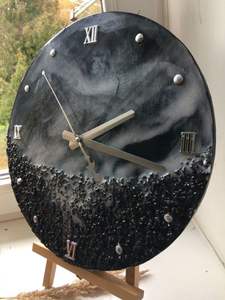 Reloj de Pared de Resina Epoxi - Tamaño y Forma Personalizados, Decoración para el Hogar, Bodas, Hecho a Mano, Funciona con Pilas, Diseño Moderno - Product Image 6