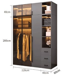 Armoire à portes vitrées Ohaha avec éclairage LED intégré - TCK006 - Product Image 1