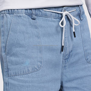 Nardon Apparel Personnalisé de Haute Qualité Bleu Clair Vintage Lavé Solide 100% Polyester Séchage Rapide Anti-Uv Hommes Été Droit Mi - Product Image 6