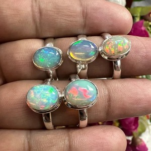 Handmade 925 Sterling Silver Fire <b>Opal</b> <b>Ring</b> Ethiopian Natural October Birthstone Jewelry Statement <b>Ring</b> - Product Image 1