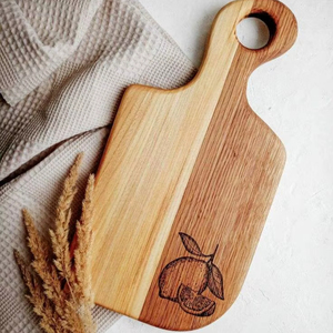 เขียงไม้ที่มีเสน่ห์ผสมผสานการใช้งานได้อย่างลงตัวและงานศิลปะแบบชนบทที่ทำจากไม้เนื้อแข็งสองโทนคุณภาพสูง - Product Image 1