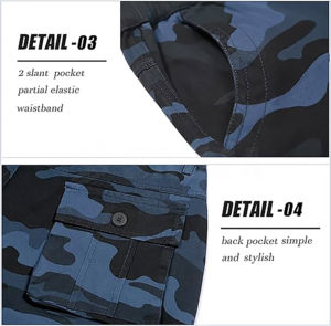 Short Cargo Homme Multi-Poches Twill Camo Casual Work Shorts - Product Image 4