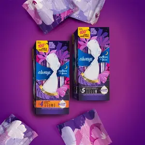 Immer strahlende feminine Pads mit Flügeln, Größe 4, Übernachtungsaufnahme, duftend, 10 zählen