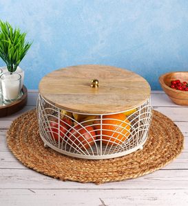 Décoration de cuisine de style campagnard, rangement de cuisine rustique, décoration de cuisine en bois naturel, panier à fruits de style campagnard, cuisine de style cottagecore - Product Image 2