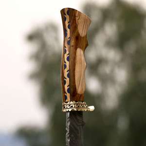 Paquete de cuchillos de acero D2 hechos a mano, cuchillos de caza de hoja fija Bowie Full Tang con mango de palisandro - Product Image 3