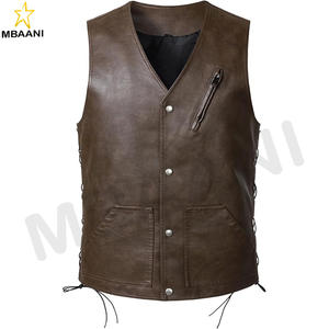 Gilet de moto en simili cuir pour homme, style club, veste cool à boutons pression avec fermeture éclair - Product Image 6