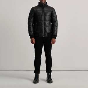 Veste matelassée en cuir de luxe pour hommes conception matelassée chaude vêtements d'extérieur d'hiver coupe confortable mode Premium Streetwear - Product Image 6