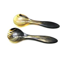 Cuillère à dessert en corne polie de haute qualité, faite à la main, couleur naturelle, pour le thé, le café, le petit-déjeuner, le dîner, style vintage - Product Image 4