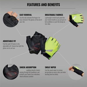 ถุงมือปั่นจักรยานครึ่งนิ้วระบายอากาศได้ดีอุปกรณ์ฝึกซ้อมกลางแจ้งพร้อมโลโก้ออกแบบได้ตามต้องการ - Product Image 6