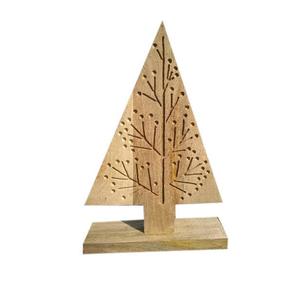 Mesa de madera con diseño grabado hecho a mano para árbol de Navidad, mesa superior de madera pulida personalizada, fabricante de árbol de Navidad, venta al por mayor - Product Image 1