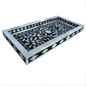Bandeja para servir con incrustaciones de hueso con patrón floral de último diseño para ocasiones navideñas - Product Image 5