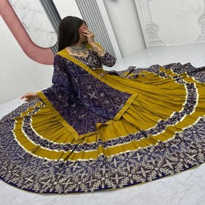Traditional 6 Meter Flair Lehenga Choli with Heavy Thread Sequence Embroidery and <b>Ribbon</b> Lumpi Lace Border for Festive Parties - Product Image 6