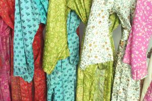 Assorted Lot of Casual <b>Kimono</b> Robes with Natural Waistline and <b>Belt</b> Summer Patchwork Decoration - Product Image 6