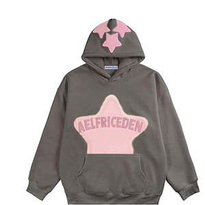 Sudadera con capucha de terciopelo de algodón 100% Unisex, ropa de calle hecha a medida, estilo sudadera, diseño de cremallera, moda para hombre/mujer, para otoño, tu propio - Product Image 1