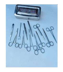 QNQ, 14 Uds., juego de cirugía menor, Kits de instrumentos quirúrgicos de acero inoxidable, fuente de alimentación Manual, caja de cirugía pequeña aprobada por CE ISO - Product Image 1