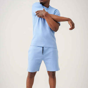 Conjunto de Camiseta y Pantalones Cortos Transpirables de Verano, Dos Piezas, Estilo Urbano Informal, de Algodón, para Hombre, con Logotipo Personalizado - Product Image 6