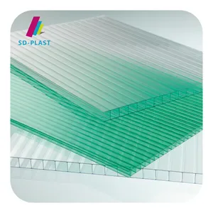 2024 Waterproofing Uv Transparent Plastic Polycarbonate Roofing Sheet Polycarbonate Hollow Sheet For Balcony Canopy