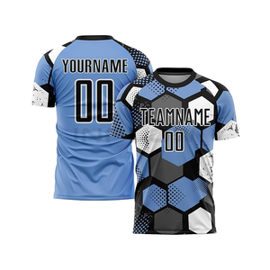 เสื้อฟุตบอล100% ผ้าโพลีเอสเตอร์เสื้อฟุตบอลสโมสรเสื้อเจอร์ซีย์ทีมแห้งเร็วพิมพ์โลโก้แบบกำหนดเอง - Product Image 2