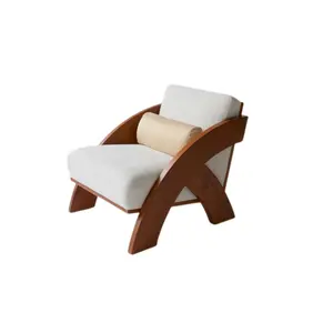Living Room <b>Sofa</b> Simple Nordic Chair Fabric Solid Wood Frame Armchair Best Quality Customized Color And Size - Product Image 1
