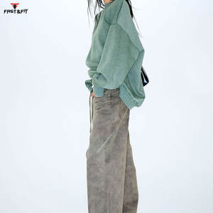 Venta caliente de manga larga casual streetwear Drop Shoulder figuras transpirable Eco-friendly sudadera de mujer - Product Image 3