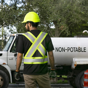 เสื้อยืดโปโลโพลีเอสเตอร์100% Hi VIS เสื้อสะท้อนแสงความปลอดภัยสำหรับทำงานเสื้อก่อสร้างมองเห็นได้ดีเสื้อผ้าทำงานในฤดูหนาว - Product Image 4