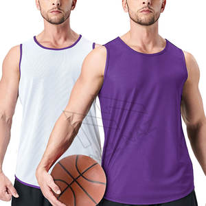 Camiseta de práctica de baloncesto de malla Reversible para hombre, camiseta de baloncesto juvenil sin mangas de secado rápido BSCI, poliéster, ropa deportiva - Product Image 2