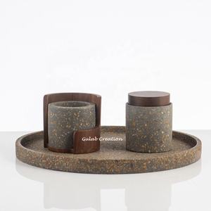 Gray Terrazzo Bakhoor <b>Burner</b> Set Modern Resin <b>Incense</b> <b>Holder</b> with Tray for Arabic Home Fragrance and Ramadan Gifting - Product Image 1