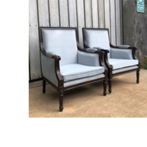 Fauteuils en bois de teck pour une personne, fauteuils de salon avec structure en bois, pour salon, meubles de restaurant, hôtel - Product Image 3