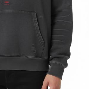 Personalizado 100% algodón polar forrado invierno de alta calidad de los hombres de lujo sudaderas con capucha pulóver Streetwear - Product Image 5
