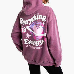 Sudadera con Capucha de Diseño Nuevo para Mujer, Estilo Deportivo Urbano de Invierno, con Estampado Puff, de Alta Calidad, Hecha a Medida, de Forro Polar - Product Image 2