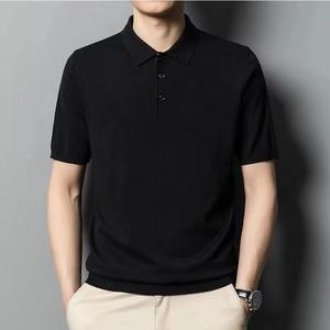 Polo à manches courtes pour hommes Polo d'été léger pour hommes T-shirt Slim Fit Business Casual Breathable Polo Tee - Product Image 4