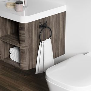 Stylish metal <b>Towel</b> Ring for Luxury Bathrooms Sleek Wall Mounted Design with Polished <b>Black</b> Coated Finished Easy Installation - Product Image 6