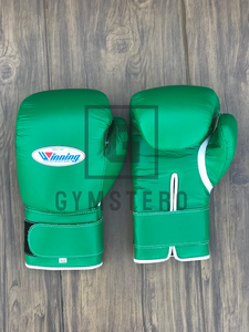 High Quality Customizable Laced Winning Genuine Leather Adjustable Wrist Strap <strong>Hook</strong> <strong>Loop</strong> Closure Full Finger Hand Boxing Gloves - Product Image 3