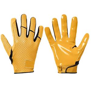 Wholesale Men's American <b>Football</b> Receiver Gloves Synthetic <b>Leather</b> Premium Quality with Custom Logo Best Performance - Product Image 1