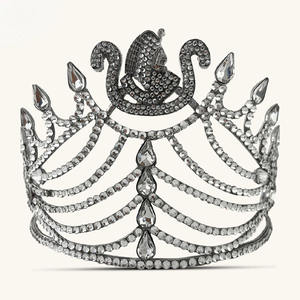 Couronne maçonnique en argent pour Grand Maître de la Franc-Maçonnerie O.E.S, décorée de strass, réglable avec un ensemble ultra - Product Image 6