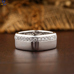 1,12 TDW banda de diamante de corte brillante redondo oro blanco Pave ajuste banda de hombre Cvd/Hpht Diamond Lab Stone - Product Image 2