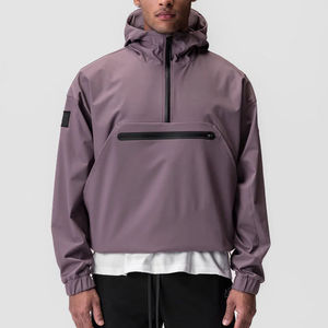 Vestes pour hommes automne 2025 sweat à capuche mince pour hommes sweat à capuche mode jeunesse hommes coupe-vent imperméable demi-fermeture éclair veste à capuche manteau de sport - Product Image 3