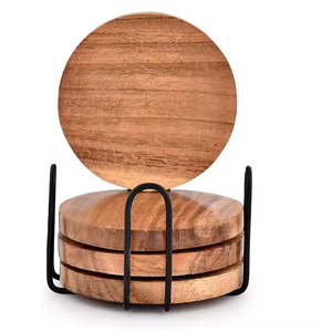 Juego de posavasos de madera artesanal hecho a mano elegante y duradero por Crescent Crafts - Product Image 2