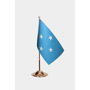 Drapeaux de la Micronésie personnalisés imprimés numériquement sur aluminium et polyester plastique, drapeaux de bureau - Product Image 2