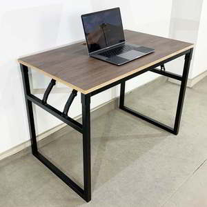 Minimalist Folding Plywood <b>Desk</b> with Iron Legs 100x60cm HOBP026 - Product Image 3
