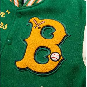 Chaqueta Universitaria de Diseño Personalizado 100% Algodón de Alta Calidad con Estilo de Hombros Caídos y Mangas de Cuero para Hombre y Mujer - Product Image 6