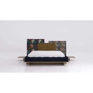 Cama con plataforma Kenzo Mah Jong, diseño moderno y elegante con cama tapizada suave, muebles de dormitorio contemporáneos con almacenamiento - Product Image 2