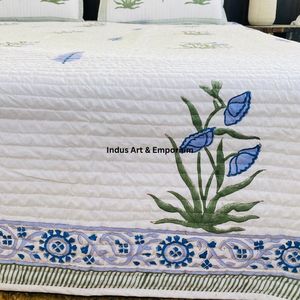 Wholesale Eco-Friendly <b>Knitted</b> Hand Block Printed 100% Cotton Quilted All-Season Classic Bedspreads & Bedcover - Product Image 6